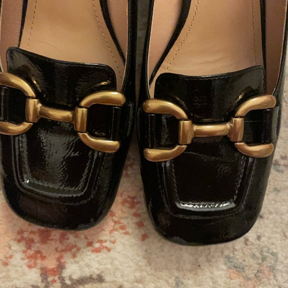 Bibi Lou Anthropologie Black Loafers with Gold Accent - Picture 3 of 5